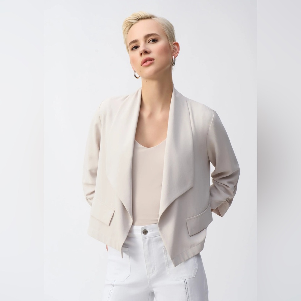 Joseph Ribkoff Cream Open-Front Blazer Moonstone Cardigan 6 NWT